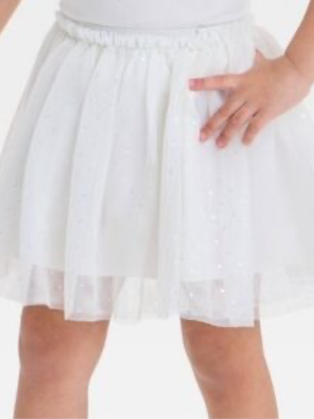 Cat & Jack White Iridescent Speckle Tulle Tutu Skirt